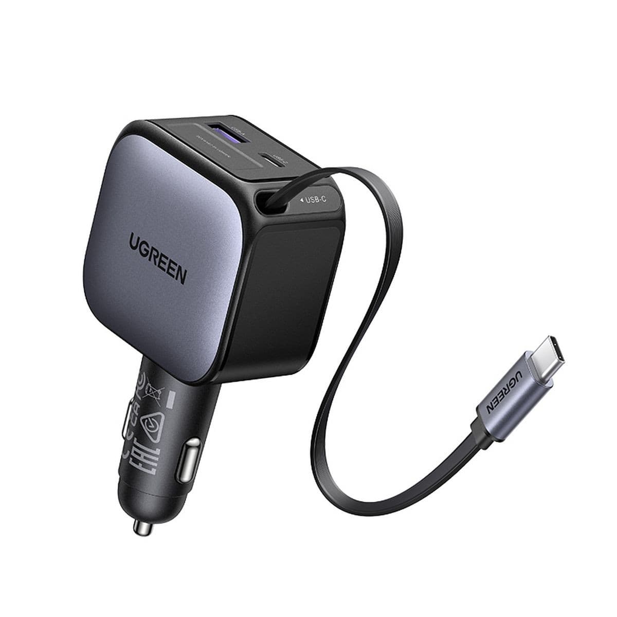 UGREEN 90W Car Charger with 60W Retractable USB-C Cable