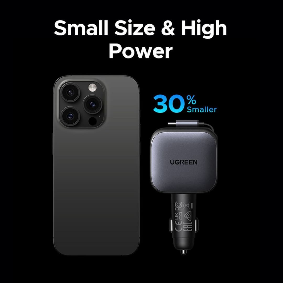 UGREEN 90W Car Charger with 60W Retractable USB-C Cable - Image 4