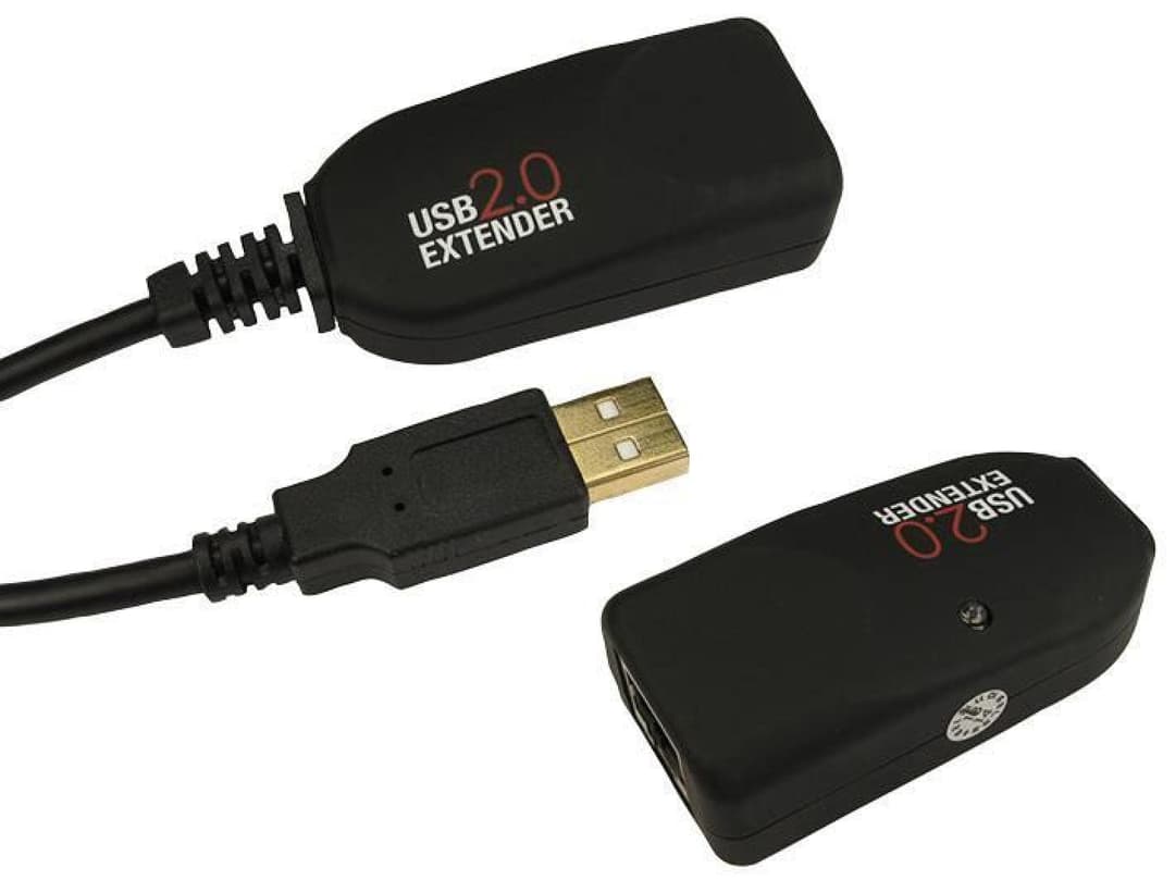 Cables Direct USB2-BOOST 50m USB 2.0 Over Cat5e Extender - Black - Image 1
