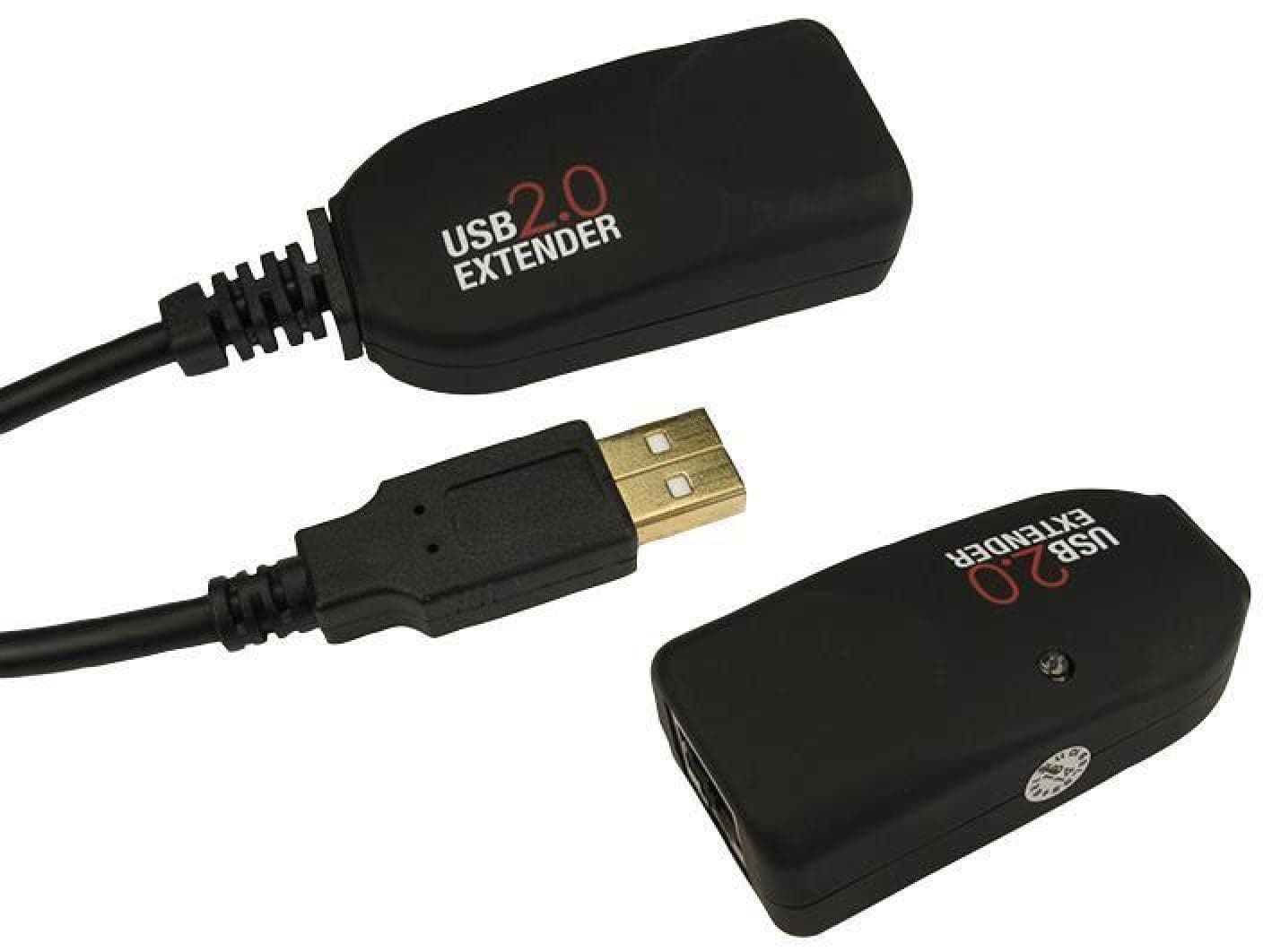 Cables Direct USB2-BOOST 50m USB 2.0 Over Cat5e Extender - Black