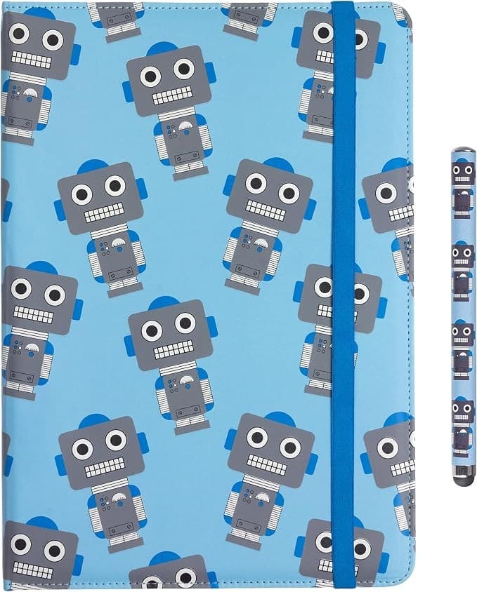 Fun Novelty Child Friendly Character Gift Bundle Pack Universal Case and Stylus Pen for 9-10 inch Tablet - Robot - Image 1