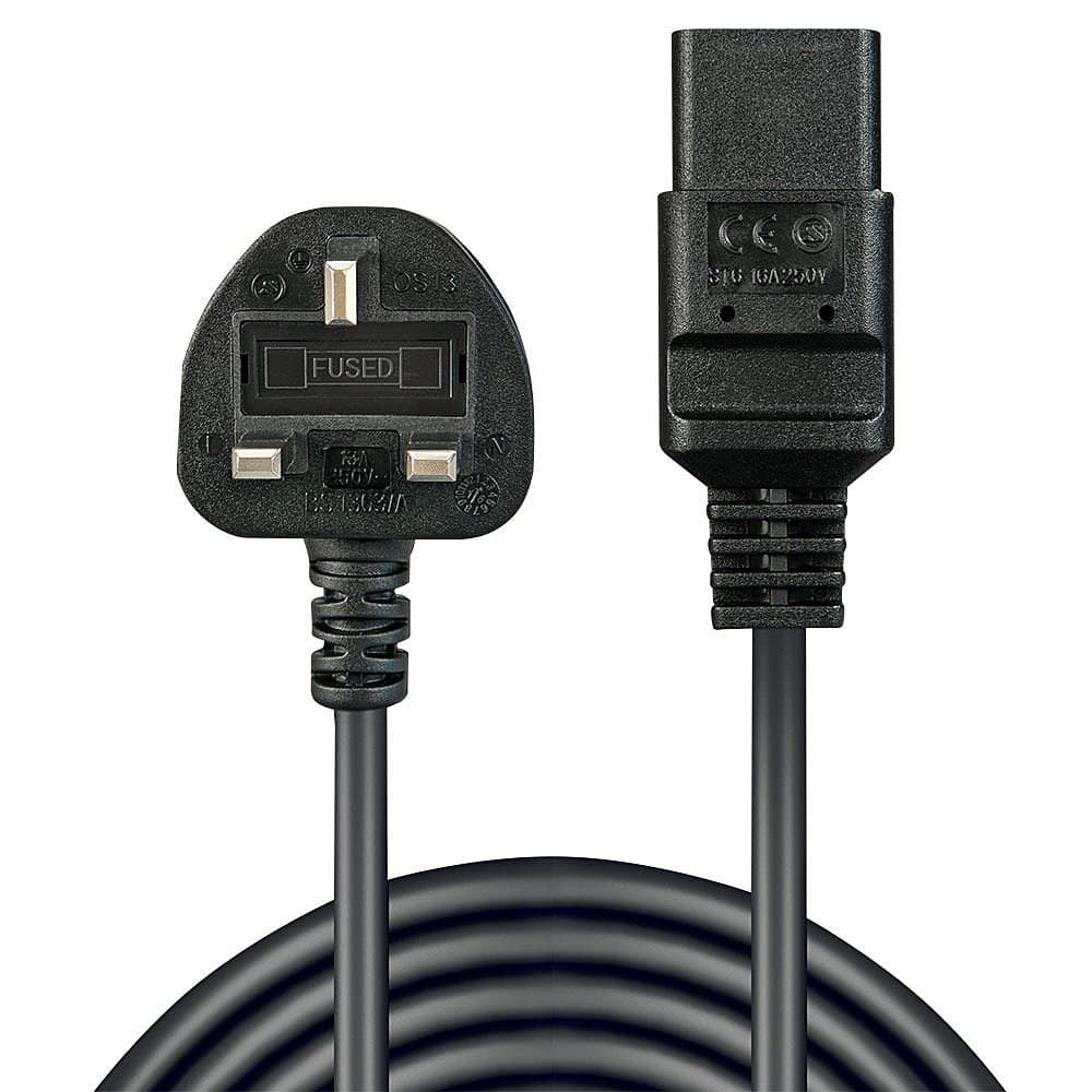 Lindy 2m UK 3 Pin Plug to IEC C19 Power Cable, Black - Image 2