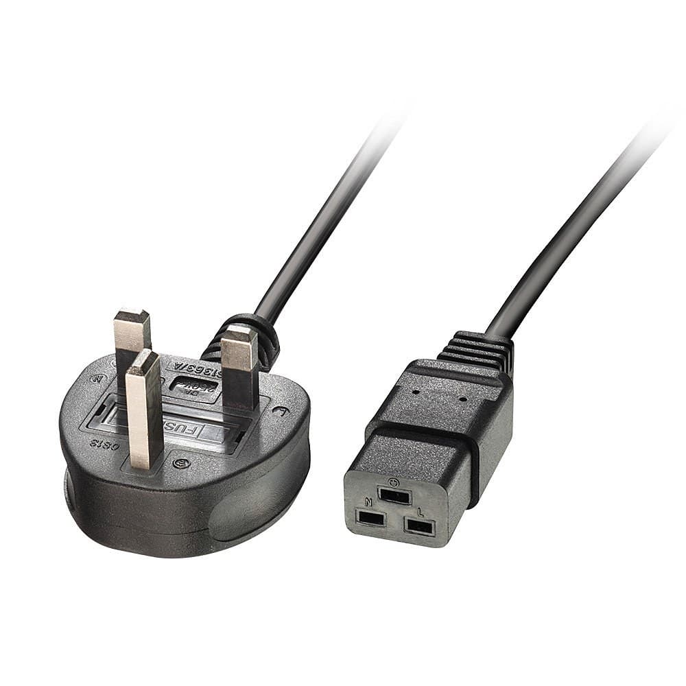 Lindy 2m UK 3 Pin Plug to IEC C19 Power Cable, Black - Image 4