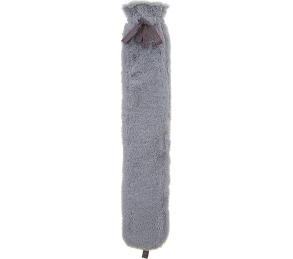 AROMA HOME Faux Fur Long Hot Water Bottle - Grey - Image 1