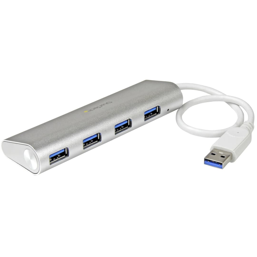 StarTech.com 4-Port USB Hub, USB A to 4x USB-A Ports, USB 5Gbps, Rugged Design, Bus-Powered, Portable Laptop USB 3.0 Hub (ST43004UA) - Image 1