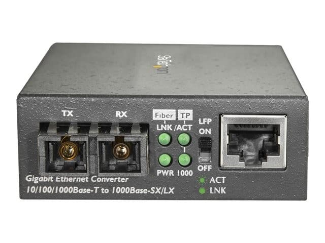 StarTech.com Multimode SC Fiber Media Converter for 10/100/1000 Network, 550m Range, Gigabit Ethernet, 850nm, Full Duplex Gigabit Ethernet Media Converter, Fiber Optic Media Converter - Ethernet Over Fiber (MCMGBSCMM055) - fibre media converter - 10Mb LAN - Image 2