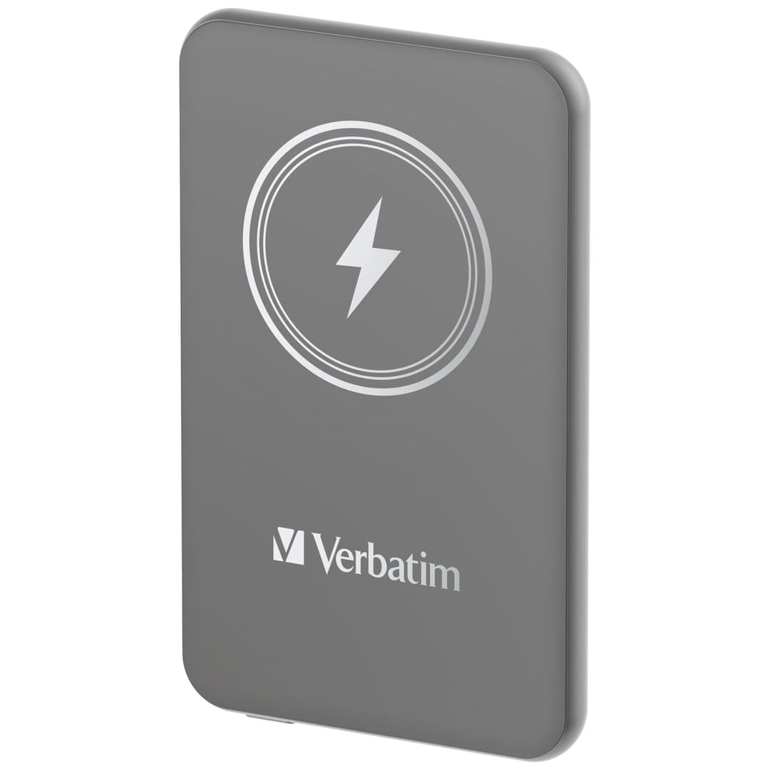 Verbatim Charge 'n' Go Magnetic Wireless Power Bank 5000mAh Grey - Image 1