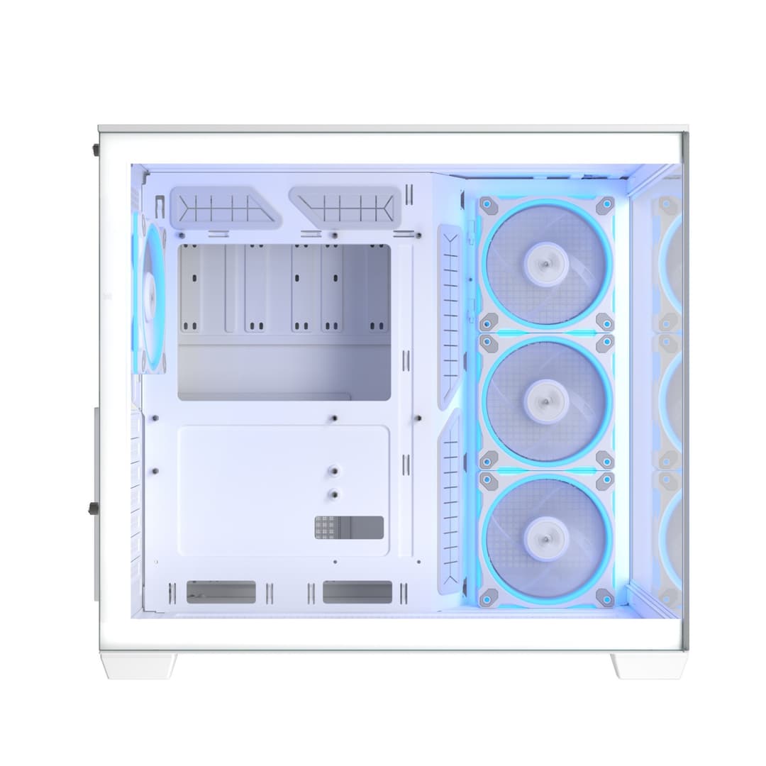 ASUS A32 PLUS ARGB Tempered Glass Dual-Chamber Mid-Tower Gaming PC Case - White - Image 5