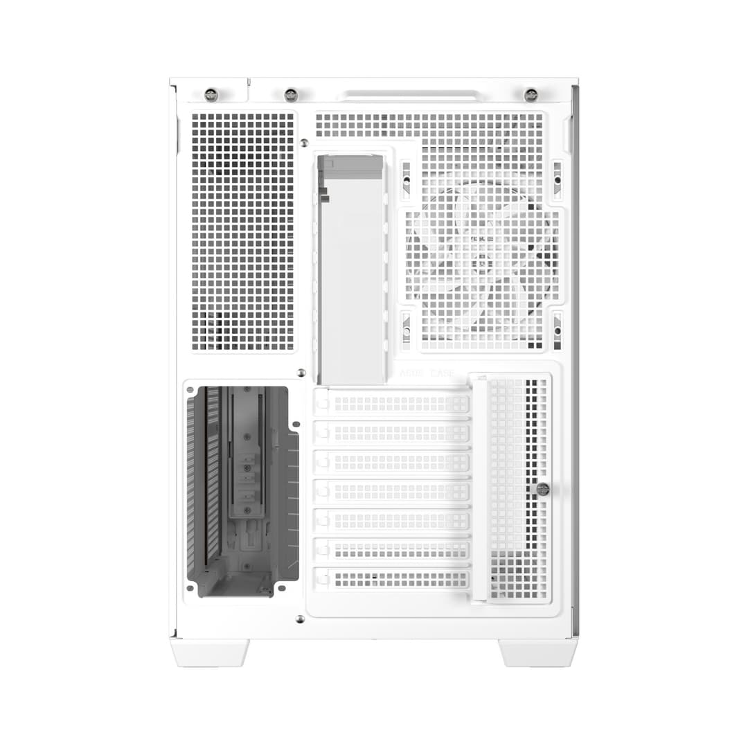 ASUS A32 PLUS ARGB Tempered Glass Dual-Chamber Mid-Tower Gaming PC Case - White - Image 10
