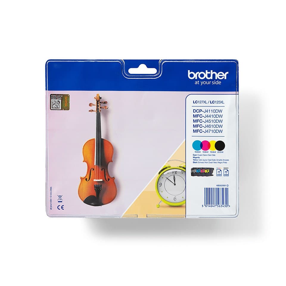 Brother LC127XLVALBP High Yield Ink Cartridge Multipack 4 pc(s) Original Black, Cyan, Magenta, Yellow - 1200 Pages Each