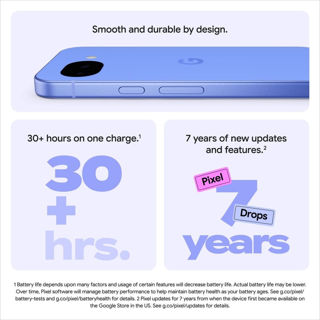 Google Pixel 10a 5G 8GB RAM 256GB AI Mobile Phone - Lavender - Image 8