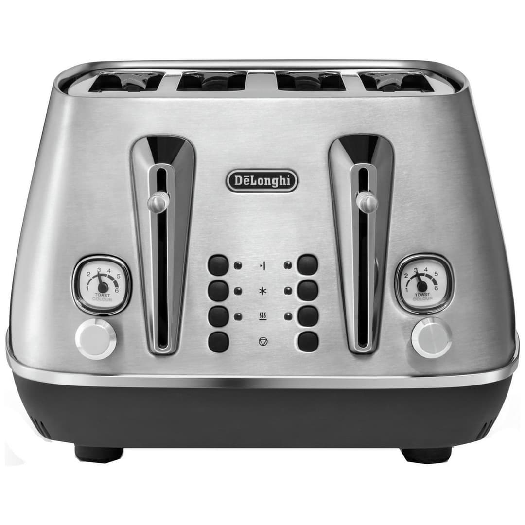 De'Longhi CTI4003.M Distinta Moments 4 Slice Toaster-S/Steel - Image 1