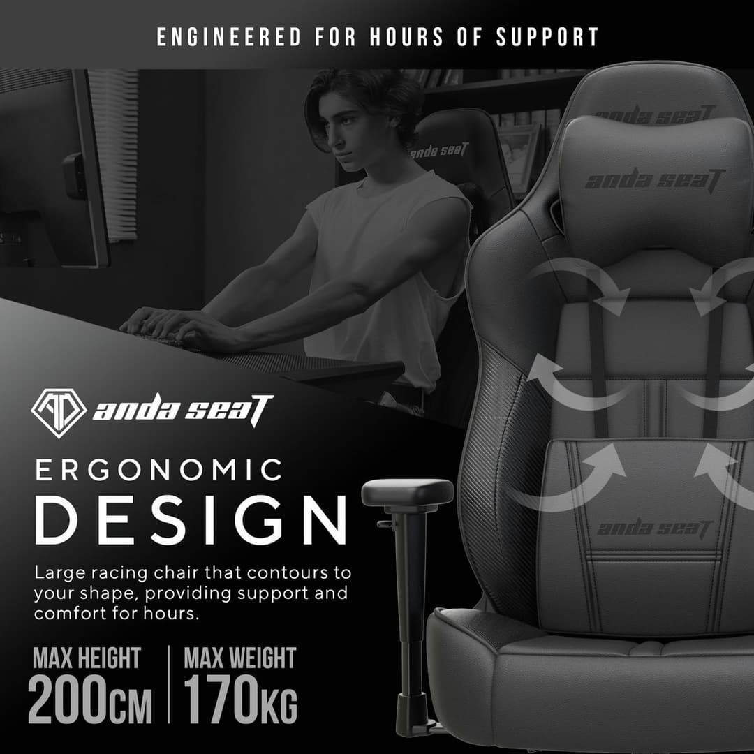 Anda seat Dark Demon Dragon Large Office Gaming Chair -Black - Image 5