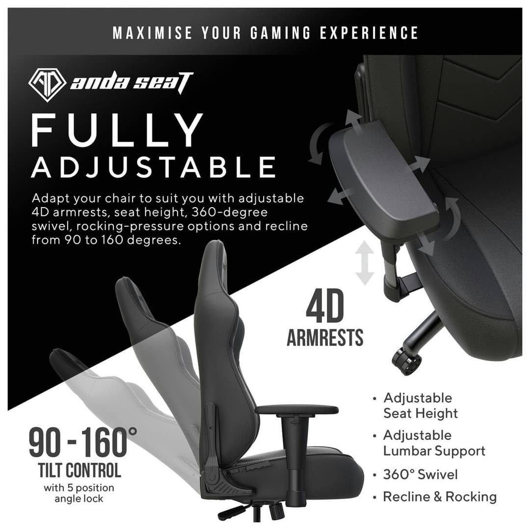 Anda seat Dark Demon Dragon Large Office Gaming Chair -Black - Image 6