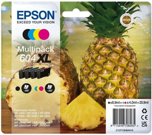 EPSON 604 XL Pineapple Cyan, Magenta, Yellow & Black Ink Cartridges - Multipack - Image 1