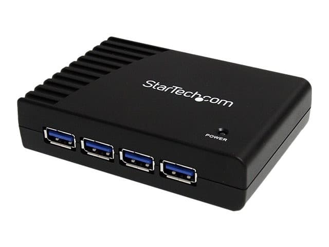 StarTech.com ST4300USB3 4-Port USB 3.0 SuperSpeed Hub 5Gbps with Power Adapter - Black