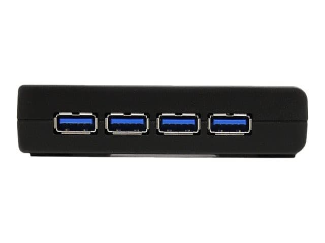 StarTech.com ST4300USB3 4-Port USB 3.0 SuperSpeed Hub 5Gbps with Power Adapter - Black - Image 2