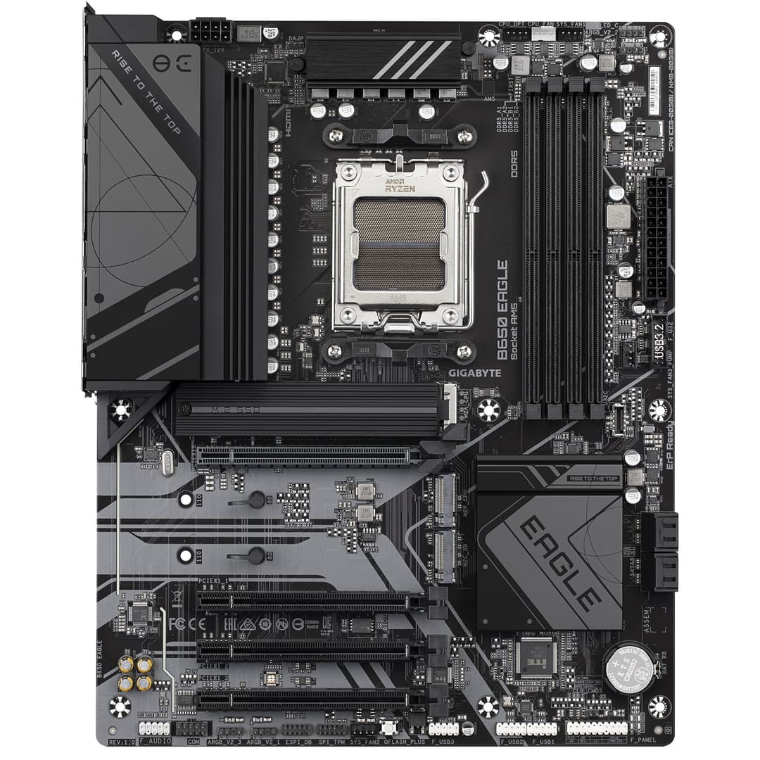 GIGABYTE B650 EAGLE ATX Socket AM5 Motherboard - Supports AMD Ryzen 9000 CPUs, 12+2+2 Phases Digital VRM, up to 7600MHz DDR5 (OC), 1xPCIe 5.0 + 2xPCIe 4.0 M.2, GbE LAN, USB 3.2 Gen2 - Image 2