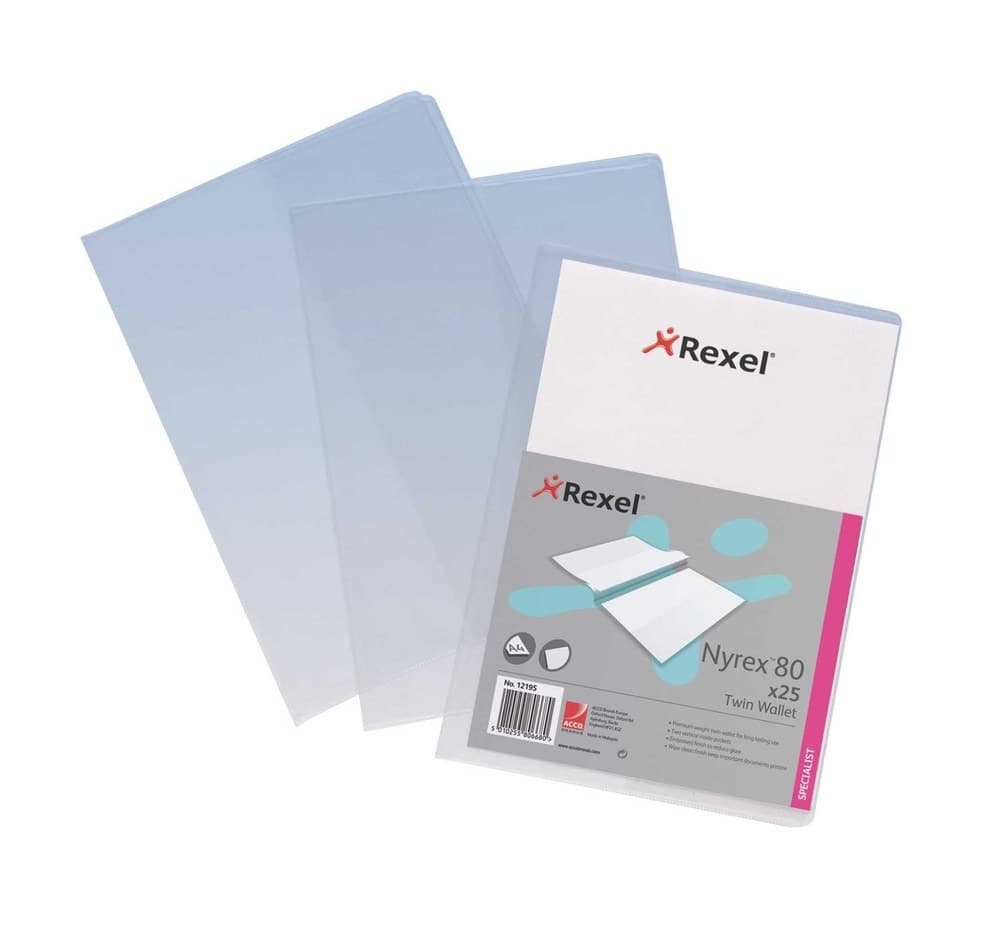 Rexel Nyrex™ Twin Wallets A4 Size Clear (25) - Image 3