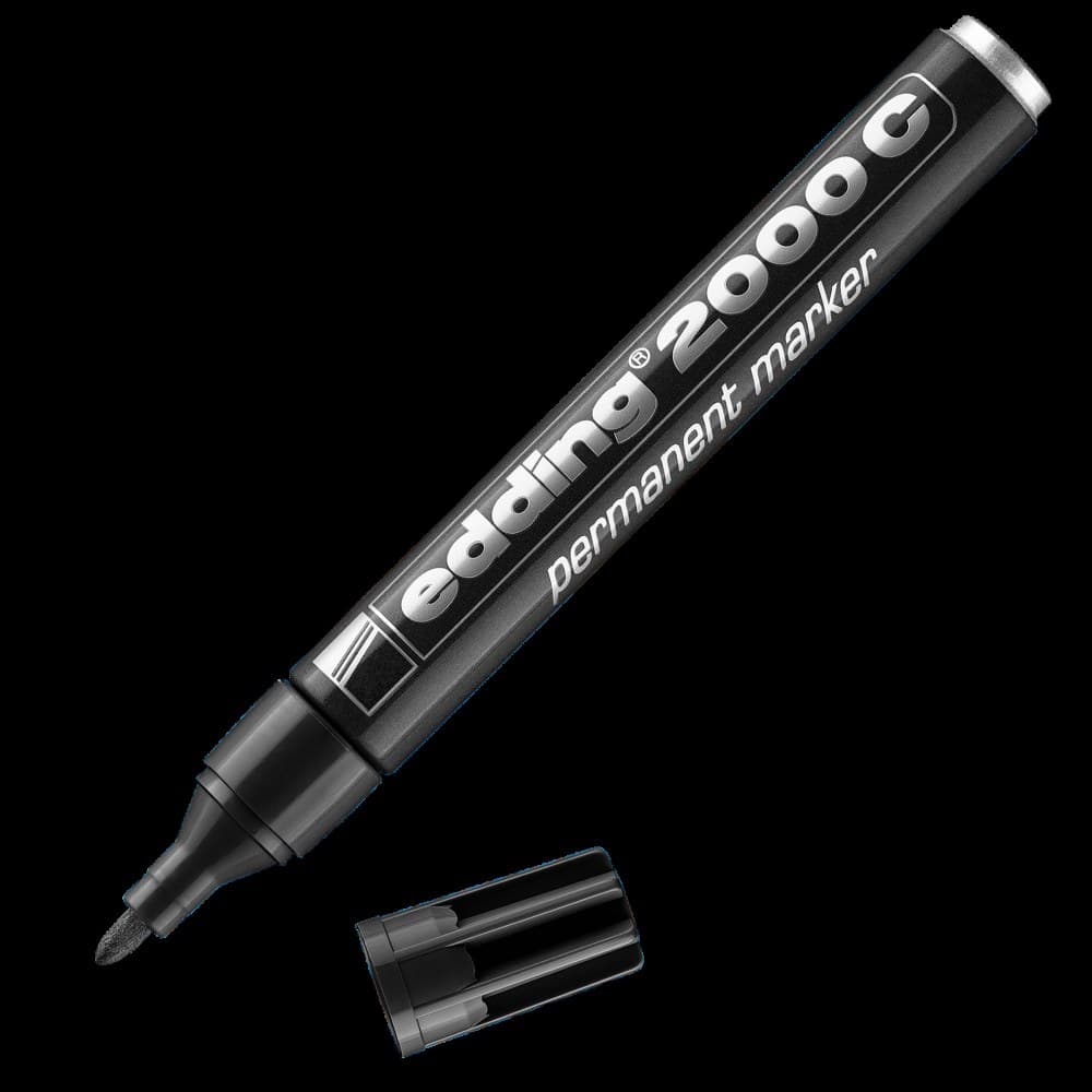 edding 2000C Permanent Marker Black Box of 10 - Image 1