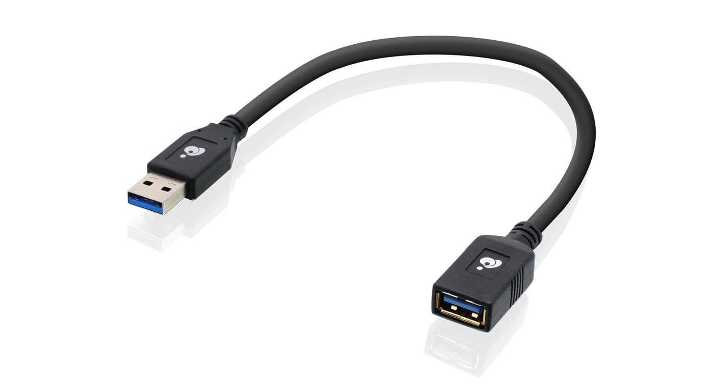 Iogear USB 3.0 Extension Cable Male to Female 0.3m Black