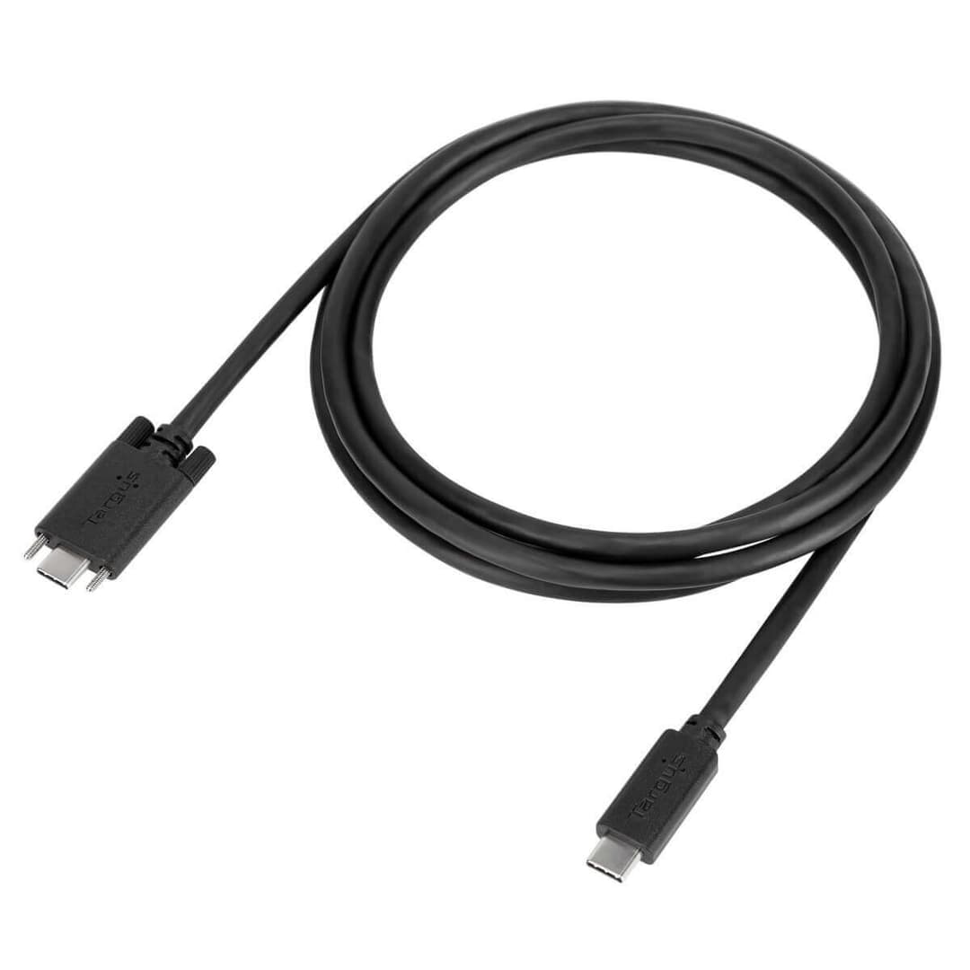 Targus ACC1121GLX USB-C to USB-C 10Gbps Screw-In Cable - 1m, Black - Image 2