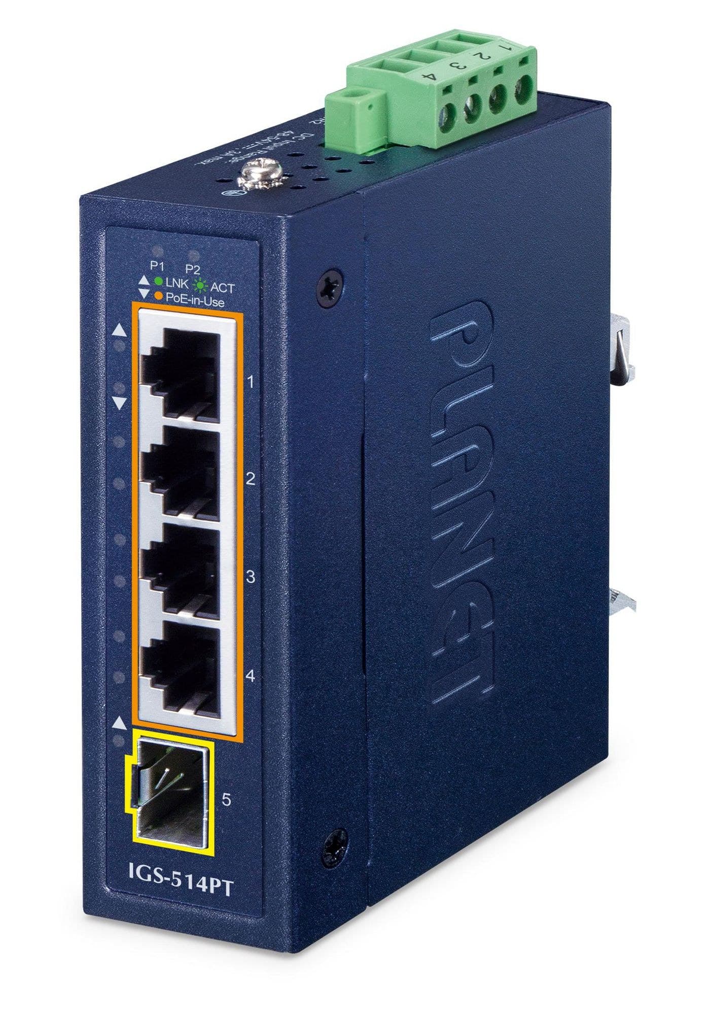 PLANET IP30 Compact 4-Port Gigabit + 1-Port 100/1000X SFP Ethernet Switch