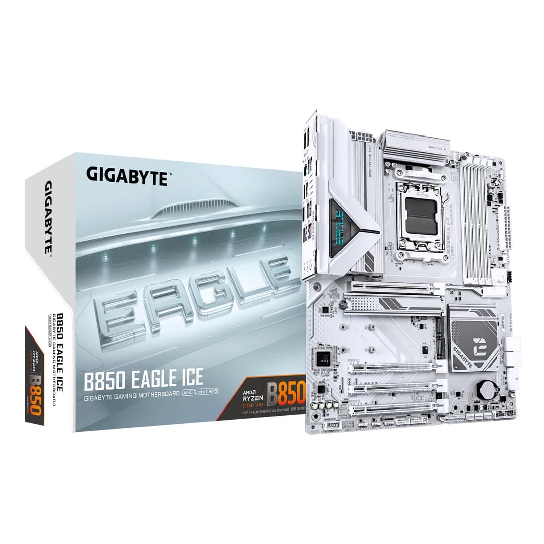 GIGABYTE B850 EAGLE ICE AMD B850 ATX Socket AM5 Motherboard - White - Image 1
