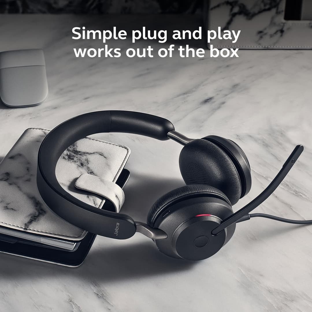 Jabra Evolve2 40 SE UC Stereo Headset - USB-C/A - Black - Image 7