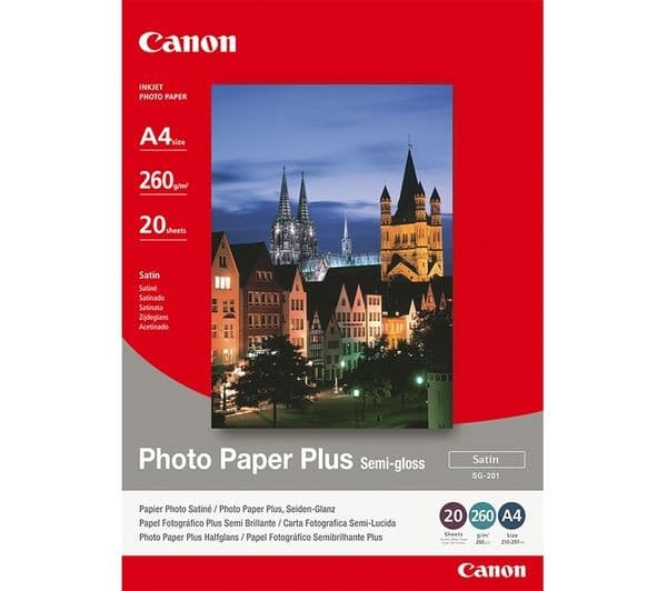 Canon SG-201 Photo Paper Plus Semi-Gloss 260 g/m² - A4, 20 Sheets - Image 1
