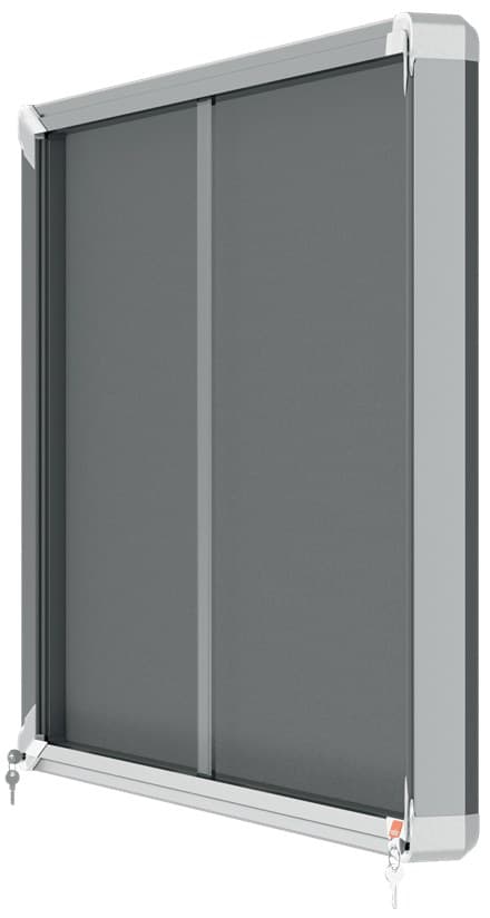 Nobo Premium Plus 1915336 Lockable Notice Board 8 x A4 925 x 668mm Indoor Grey Felt Aluminium Trim - Image 3