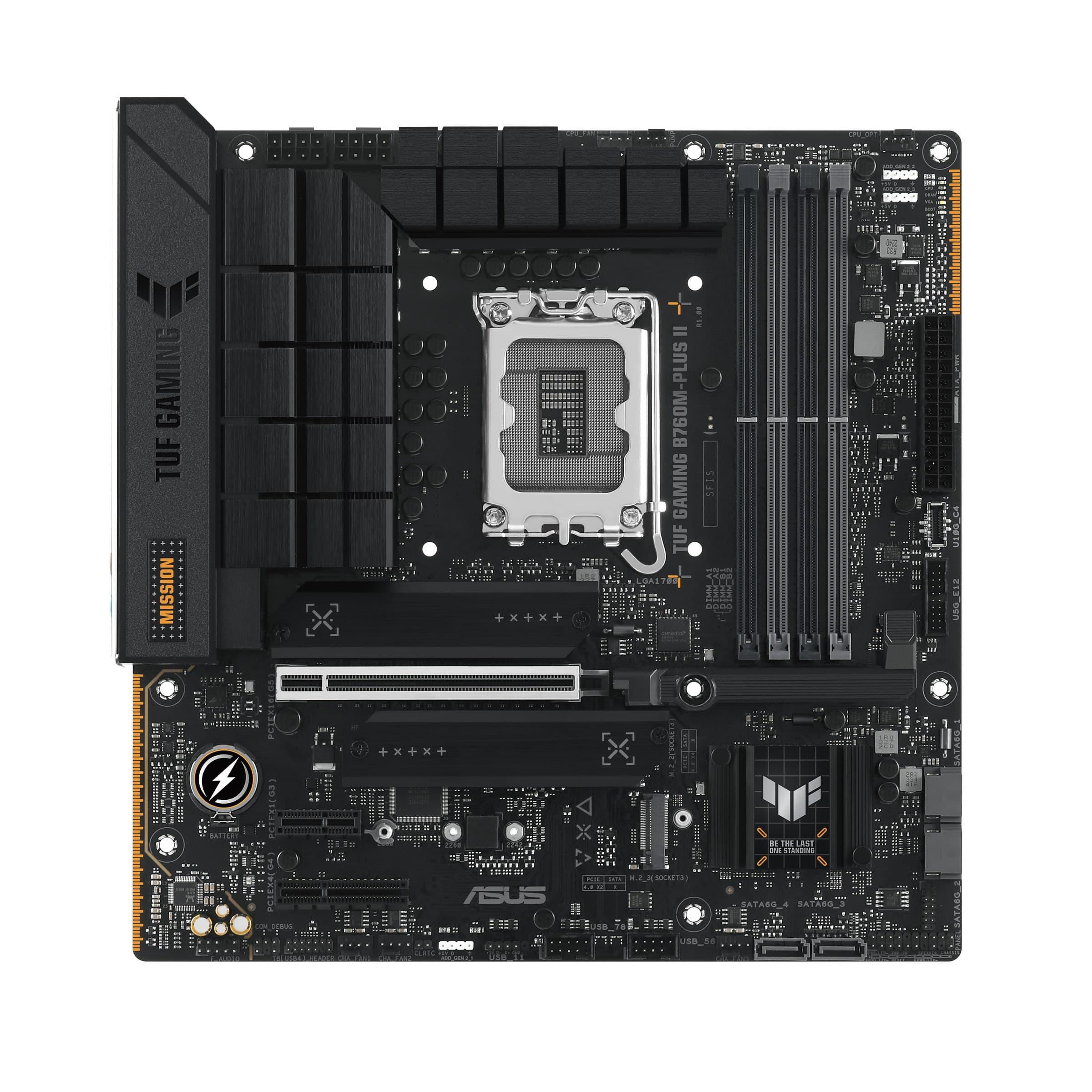 ASUS TUF GAMING B760M-PLUS II Intel B760 LGA 1700 DDR5 micro ATX Motherboard