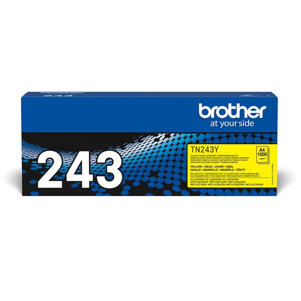 Brother TN-243Y Original Toner Cartridge Yellow 1 Pack (1,000 Pages)