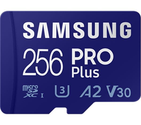 Samsung PRO Plus 256GB microSDXC Memory Card with SD Adapter - Class 10, UHS-I U3, V30, A2, 180MB/s