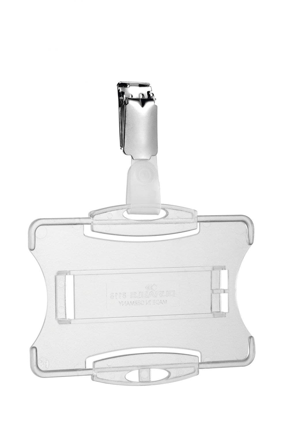 Durable Security Pass Plastic ID Card Holders with Clip PK25 Clear - Image 1