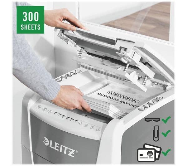 LEITZ IQ AutoFeed Office 300 P5 Micro Cut Paper Shredder - Image 8