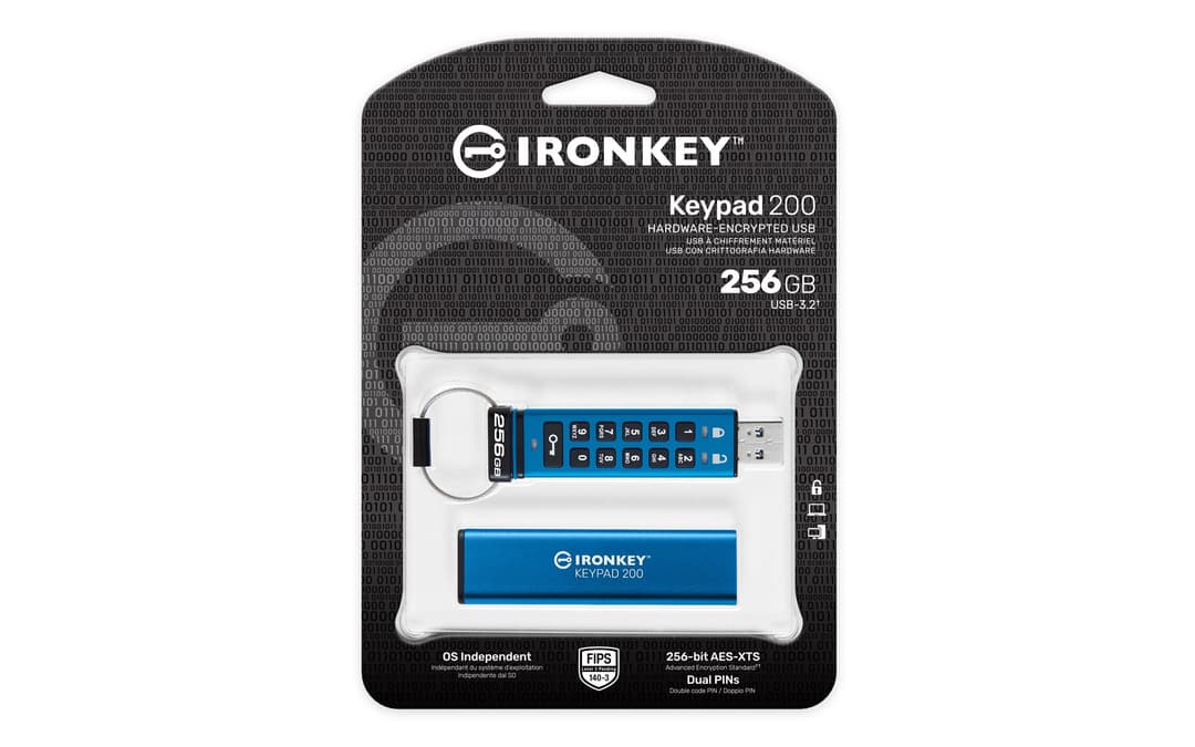 Kingston Technology IronKey 256GB USB-A Keypad 200, FIPS 140-3 Lvl 3 AES-256 Encrypted - Image 3