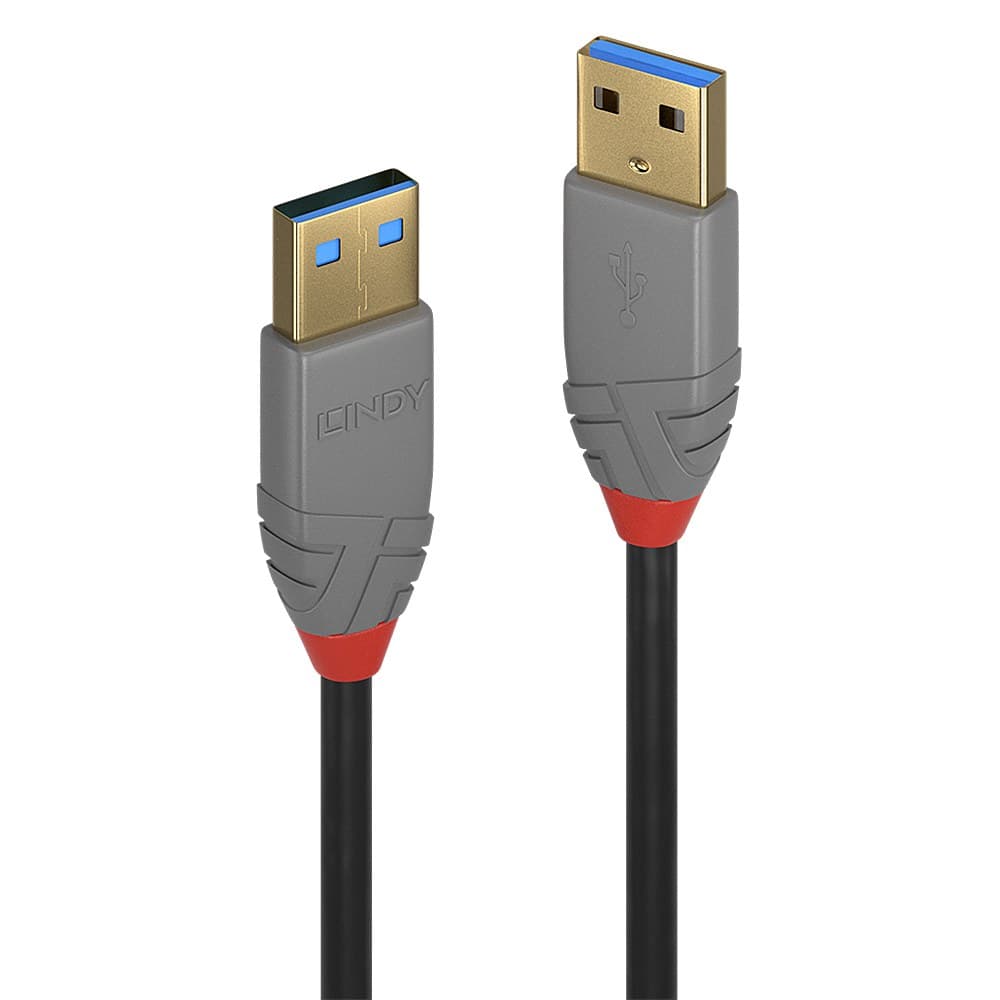 Lindy 0.5m USB 3.2 Type A Cable, 5Gbps, Anthra Line - Image 1