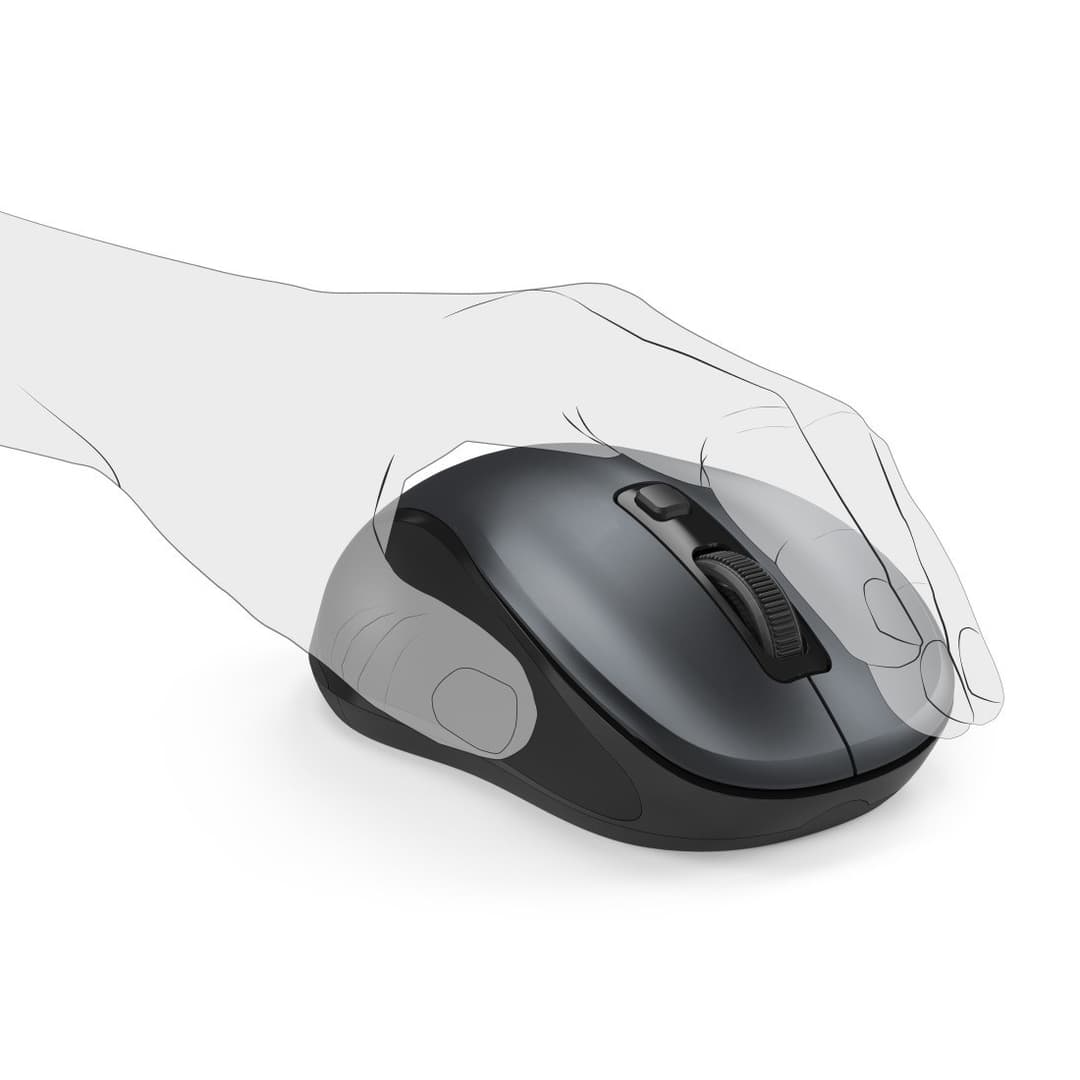 Hama Canosa V2 Bluetooth Optical Mouse, 3 Buttons, 800-1600 DPI - Grey - Image 4