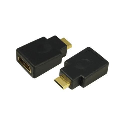 HDMI adapter, Mini-C/M to A/F, 4K/30 Hz, black - Image 1