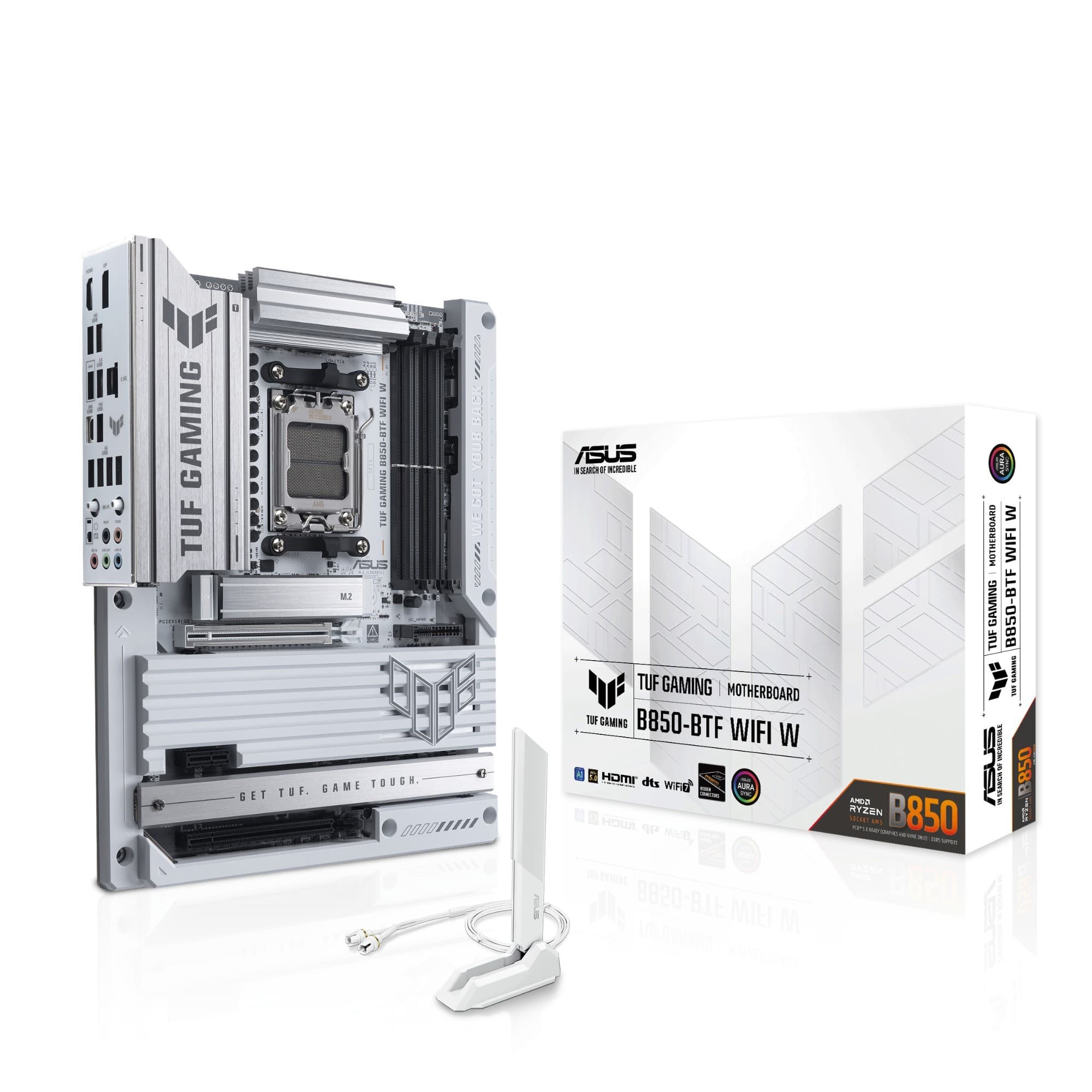 ASUS TUF GAMING B850-BTF WIFI W AMD B850 Socket AM5 DDR5 Wi-Fi 7 ATX Motherboard - White