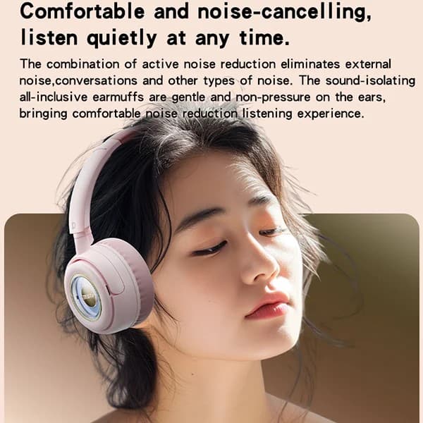 Yesido EP06 On-Ear Headphones BT5.3 400mAh, PINK - Image 2