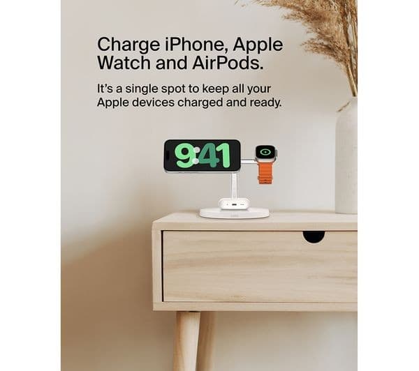 Belkin BoostCharge Pro Qi2 3-in-1 Charger White - Image 2