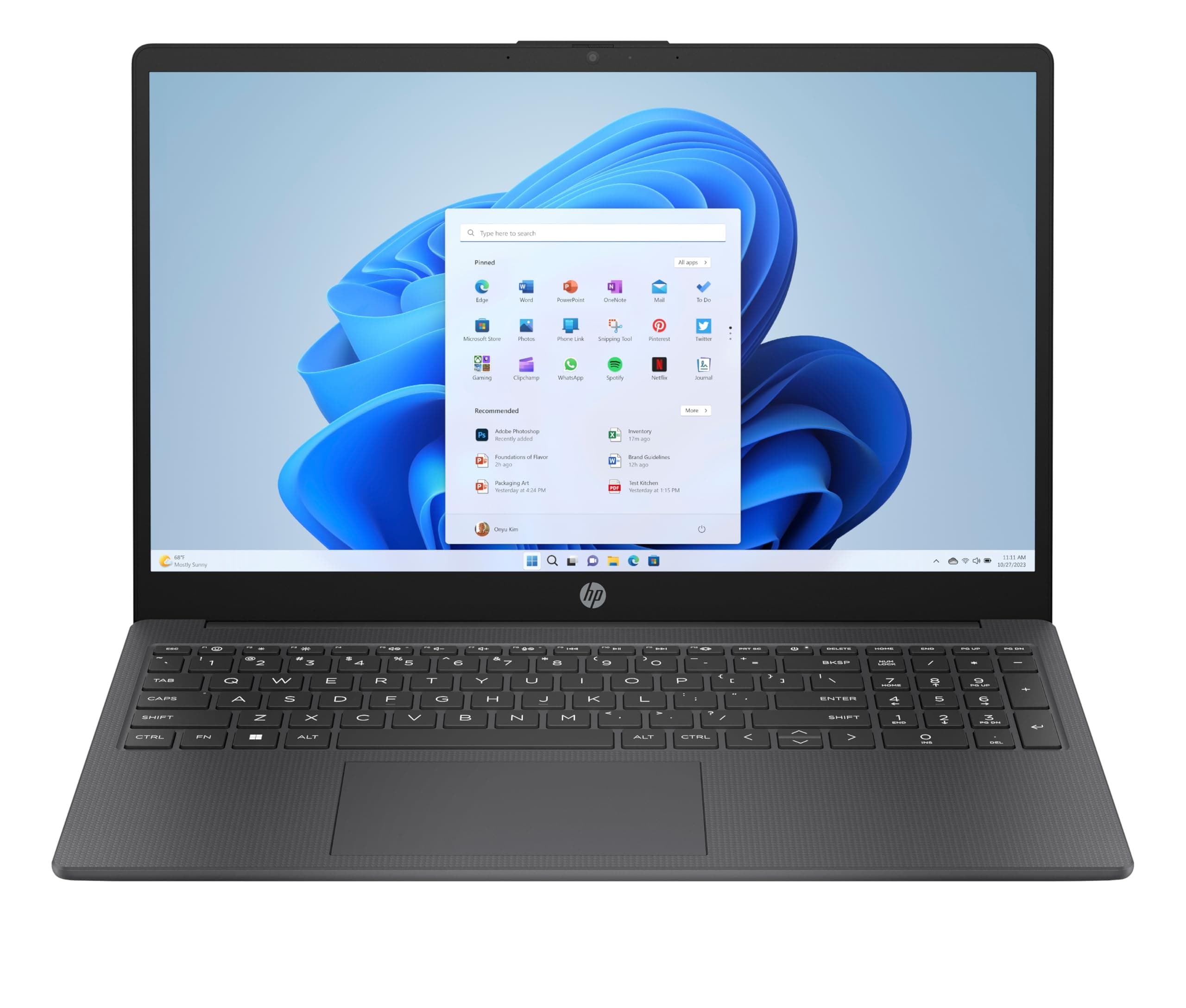 HP 15-fc0078na 15.6" AMD Athlon Silver 7120U 8GB RAM 128GB SSD Laptop - Black