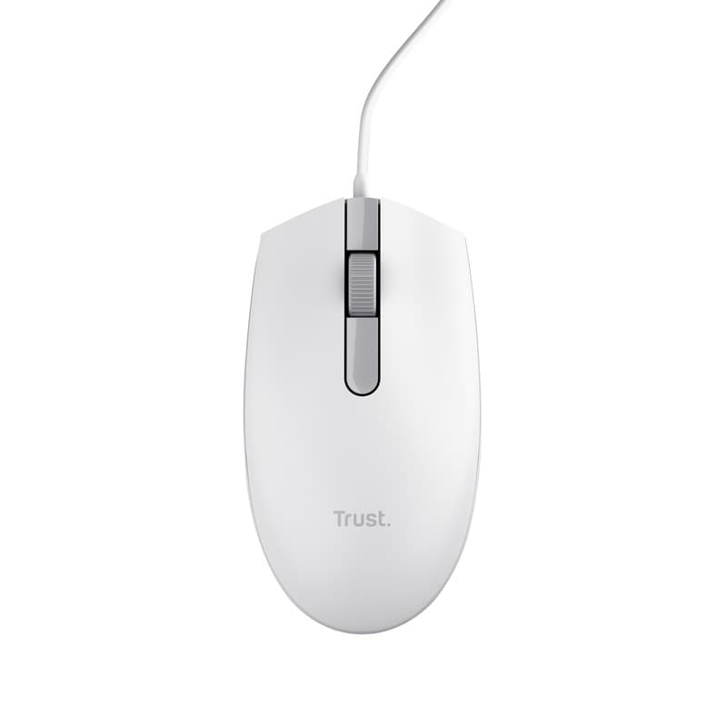 Trust TM-101W Wired Optical Mouse - Ambidextrous, USB Type-A, 1200 DPI, White - Image 2