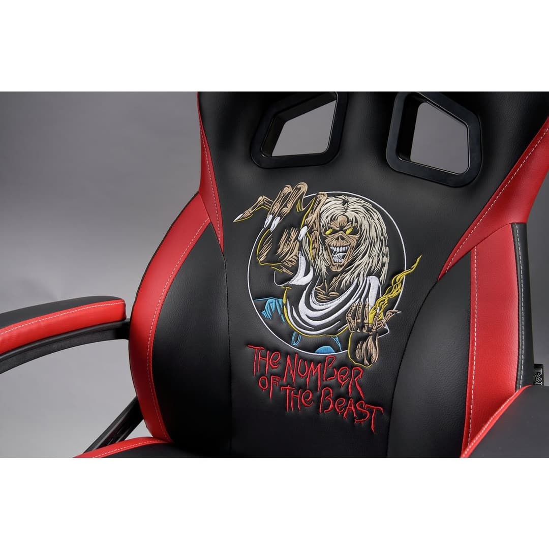 Subsonic Iron Maiden The Number of the Beast Original Gaming Chair - Black and Red - Image 5