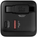 Verbatim GaN Wall Charger 65W 2 Port with Retractable USB-C Cable and Output Power Display, 1 x USB-C PD 65W / 1 x USB-A QC 3.0, Foldable US Plug with EU and UK Adaptors thumbnail 2