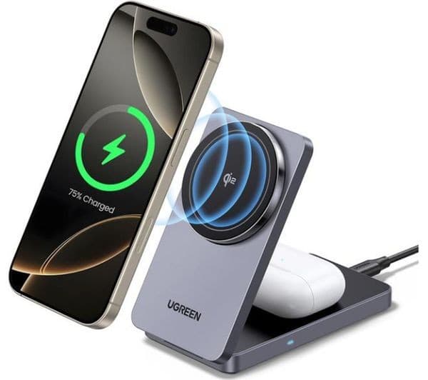 Ugreen MagFlow Qi2 Wireless Charger Grey - Image 1