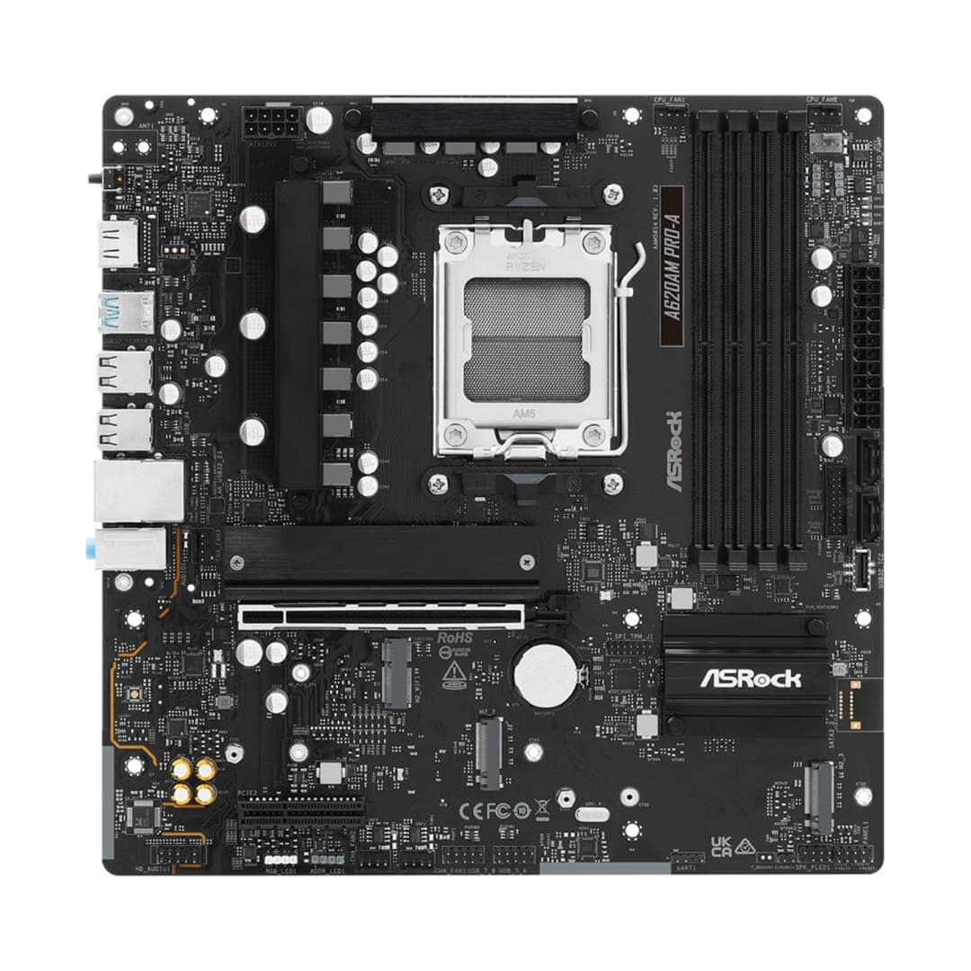 Asrock A620AM PRO-A AMD A620A DDR5 Micro-ATX Socket AM5 Motherboard - Image 2
