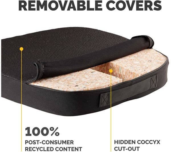 FELLOWES Breyta Comfort Seat Cushion with Cover - Black - Image 4